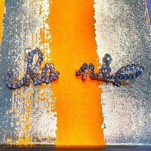 Costume earrings crystals rhinestones CHA AND NEL right and left